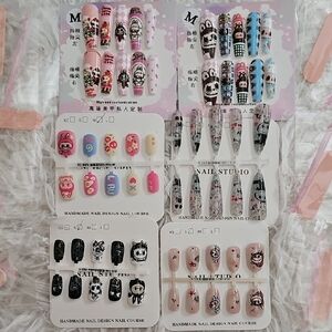 Chic Nail Art Set - Black, Pink, Blue